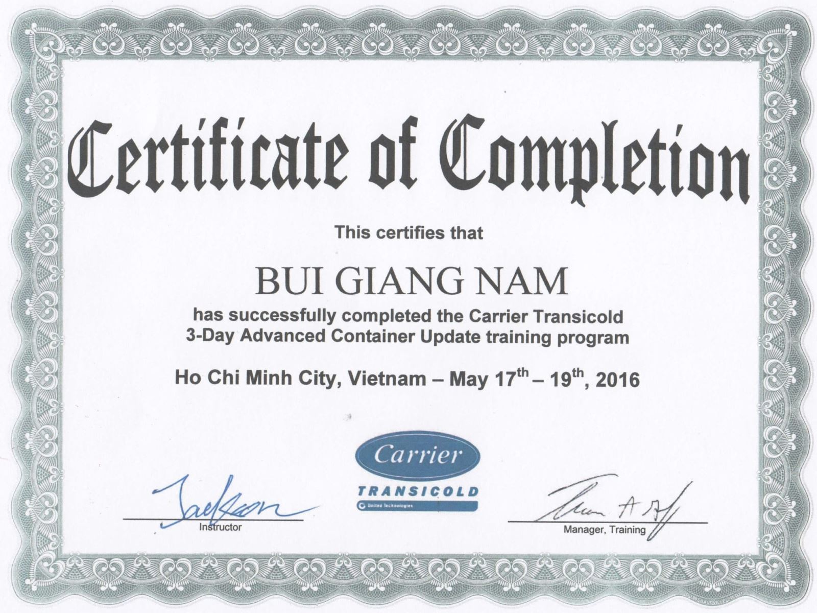 Certification of reefer containers